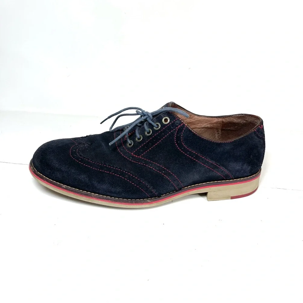 Johnston & Murphy Wingtip Oxfords Men's Size‎ 10M Blue Suede